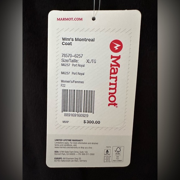 NWTs Marmot Montreal Down Coat. Port Royal. Size XL - Picture 12 of 13